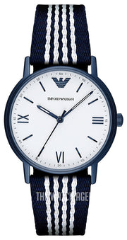 Emporio Armani Kappa White Dial Two Tone NATO Strap Watch For Men - AR80005