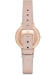 Emporio Armani Kappa White Mother of Pearl Dial Pink Leather Strap Watch For Women - AR2512