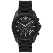 Emporio Armani Sportivo Chronograph Black Dial Black Silicone Strap Watch For Men - AR6092