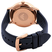 Emporio Armani Classic Quartz Blue Dial Blue Leather Strap Watch For Men  - AR2071