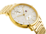 Tommy Hilfiger Hunter White Dial Gold Steel Strap Watch for Men - 1791609
