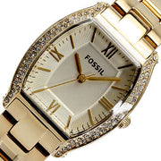 Fossil Wallace Gold Tone Dial Gold Steel Strap Watch for Women - ES3176