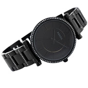 Fossil Carlie Black Dial Black Steel Strap Watch for Women - ES4488