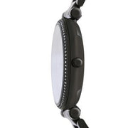 Fossil Carlie Black Dial Black Steel Strap Watch for Women - ES4488