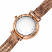 Fossil Jacqueline Three-Hand White Dial Rose Gold Mesh Bracelet Watch for Women - ES4534