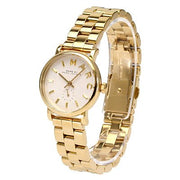 Marc Jacobs Baker White Dial Gold Steel Strap Watch for Women - MBM3247