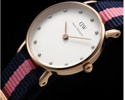 Daniel Wellington Classy Winchester White Dial Two Tone NATO Strap Watch For Women - DW00100065