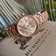 Burberry The Classic Rose Gold Dial Rose Gold Steel Strap Watch for Men - BU10013