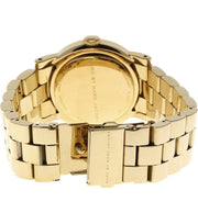 Marc Jacobs Amy Glitz Black Dial Gold Steel Strap Watch for Women - MBM3334