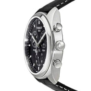Tissot PR 100 Chronograph Black Dial Black Leather Strap Watch For Men - T101.417.16.051.00