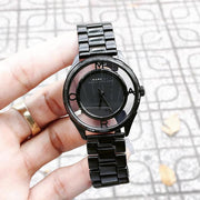 Marc Jacobs Tether Transparent Black Dial Black Steel Strap Watch for Women - MBM3415
