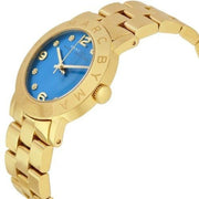Marc Jacobs Amy Blue Dial Gold Steel Strap Watch for Women - MBM3303