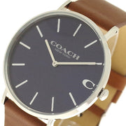 Coach Charles Blue Dial Brown Leather Strap Watch for Men - 14602151