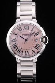 Cartier Ballon Bleu De Cartier Pink Dial Silver Steel Strap Watch for Women - W6920041