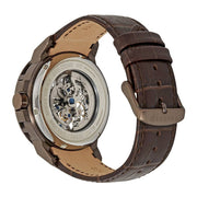 Maserati Ingegno Automatic Skeleton White Dial Brown Leather Strap Watch For Men - R8821119003
