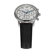Fossil Neutra Chronograph White Dial Black Leather Strap Watch for Men - FS6023