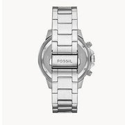 Fossil Bannon Multifunction Chronograph Silver Dial Silver Steel Strap Watch for Men - BQ2490