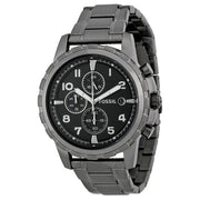 Fossil Dean Chronograph Black Dial Black Steel Strap Watch for Men - FS4721