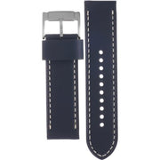 Fossil Nate Chronograph White Dial Blue Leather Strap Watch for Men - JR1480