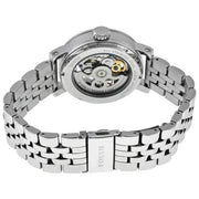 Fossil Boyfriend Automatic Skeleton Silver Dial Silver Steel Strap Watch for Women - ME3067