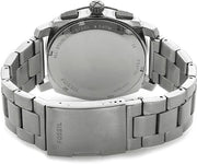 Fossil Machine Chronograph Black Dial Silver Steel Strap Watch for Men - FS4776