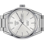 Tag Heuer Carrera Calibre 5 Automatic White Dial Silver Steel Strap Watch for Men - WAR201B.BA0723