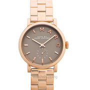 Marc Jacobs Baker Brown Dial Rose Gold Steel Strap Watch for Women - MBM8632