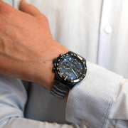 Hugo Boss Hero Sport Lux Chronograph Blue Dial Blue Steel Strap Watch for Men - 1513758