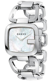 Gucci G-Class Mother of Pearl Dial Silver Steel Strap Watch For Women - YA125404