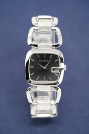 Gucci G Gucci Black Dial Silver Steel Strap Watch For Women - YA125407
