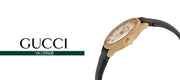 Gucci G-Timeless Mother of Pearl Dial Black Leather Strap Watch For Women - YA126589