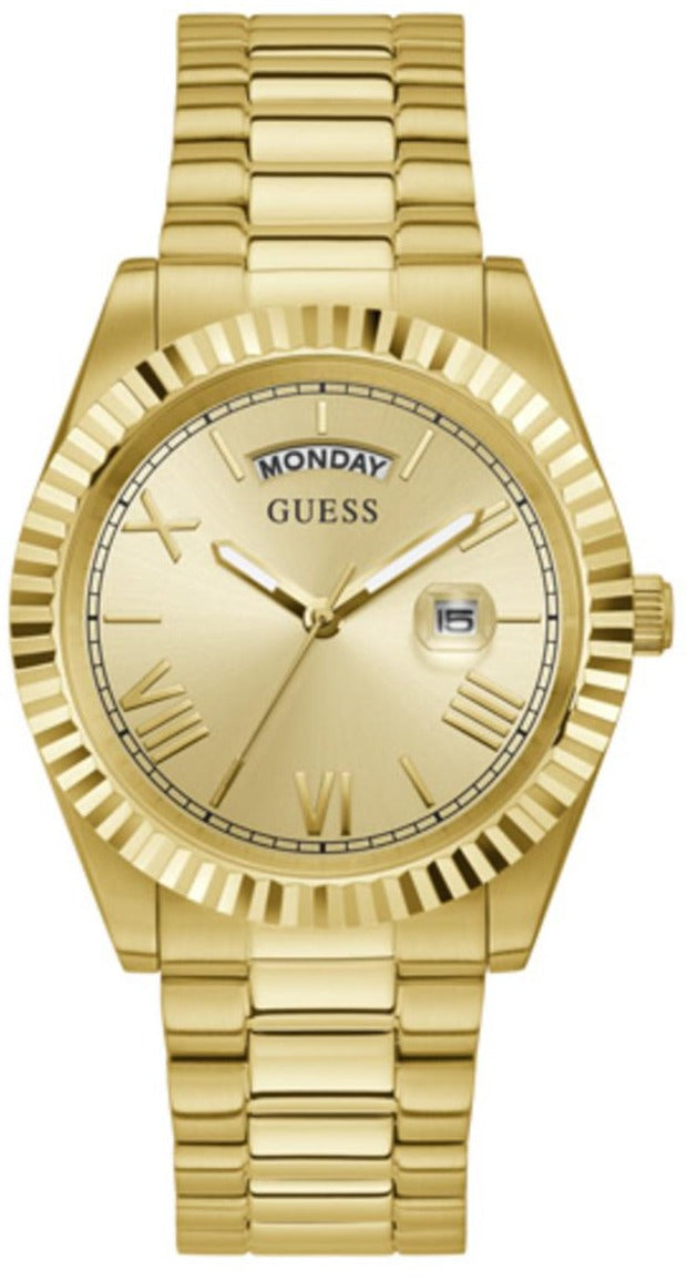 Guess Connoisseur Gold Dial Gold Steel Strap Watch for Men - GW0265G2