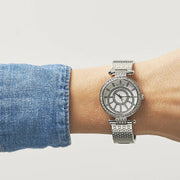 Guess Muse Quartz White Dial Silver Steel Strap Watch For Women - W1008l1