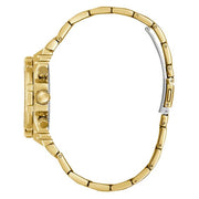 Guess Fusion Chronograph Gold Dial Gold Steel Strap Watch for Women - GW0552L2