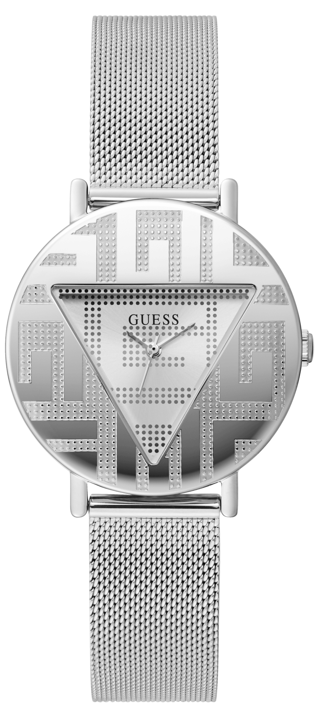Guess Iconic Quartz Silver Dial Silver Mesh Bracelet Watch For Women - GW0527L1