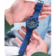 Guess Formula Multifunction Blue Dial Blue Silicone Strap Watch For Men - GW0579G3