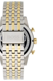 Hugo Boss Navigator Chronograph White Dial Two Tone Steel Strap Watch for Men - 1513499