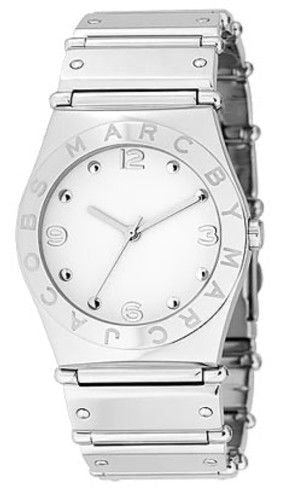 Marc Jacobs White Dial Silver Steel Strap Watch for Women - MBM3030