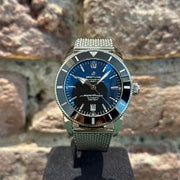 Breitling Superocean Heritage B20 Automatic 46 Black Dial Silver Mesh Bracelet Watch for Men - AB2020121B1A1