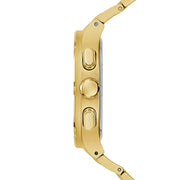 Guess Headliner Multifunction Black Dial Gold Steel Strap Watch For Men - GW0572G2