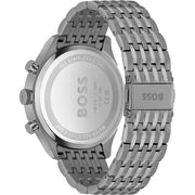 Hugo Boss Gregor Chronograph Blue Dial Grey Steel Strap Watch For Men - 1514083