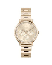 Hugo Boss Prima Gold Dial Gold Steel Strap Watch for Women - 1502571