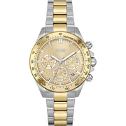 Hugo Boss Novia Chronograph Gold Dial Two Tone Steel Strap Watch for Women - 1502618
