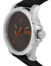 Hugo Boss Detroit Sport Quartz Black Dial Black Rubber Strap Watch for Men - 1550006