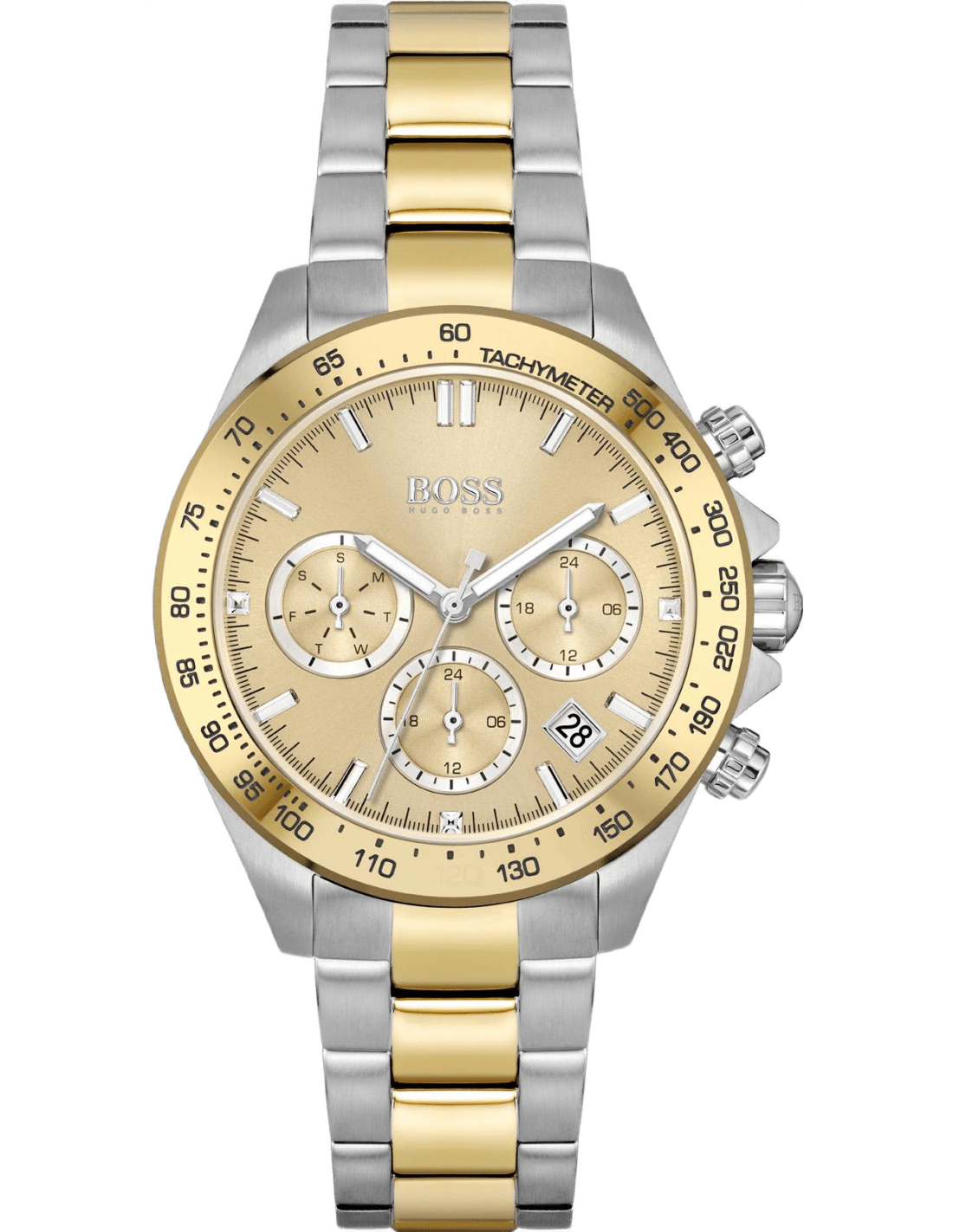 Hugo Boss Ikon Chronograph Silver Dial Two Tone Steel Strap Watch for Men - 1512960