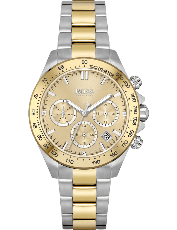 Hugo Boss Ikon Chronograph Silver Dial Two Tone Steel Strap Watch for Men - 1512960