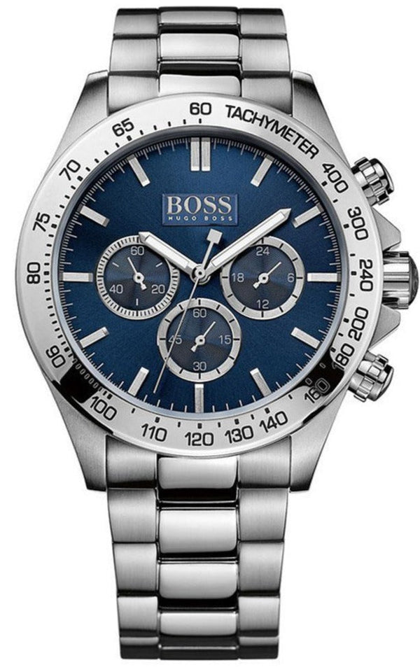 Hugo Boss Hero Sport Chronograph Blue Dial Silver Steel Strap Watch for Men - 1513755
