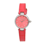 Coach Park Pink Dial Pink Leather Strap Watch for Women - 14503536