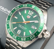 Tag Heuer Formula 1 Limited Edition Green Dial Silver Steel Strap Watch for Men - WAZ1017.BA0842