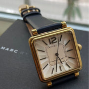 Marc Jacobs Vic Silver Dial Black Leather Strap Watch for Women - MJ1437